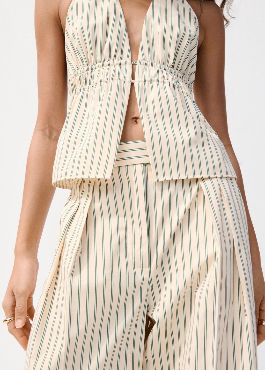 YELLOW Chalk-stripe straight trousers, 0201_12, large image number 3
