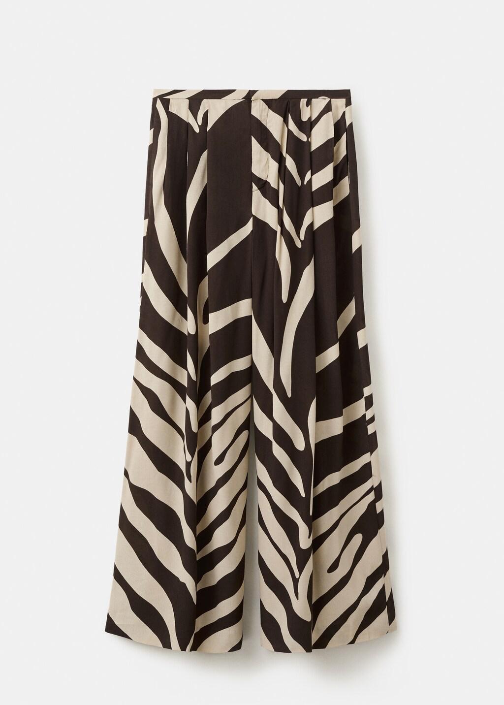 Brown Flowy Printed Trousers, 0201_30, large image number 7