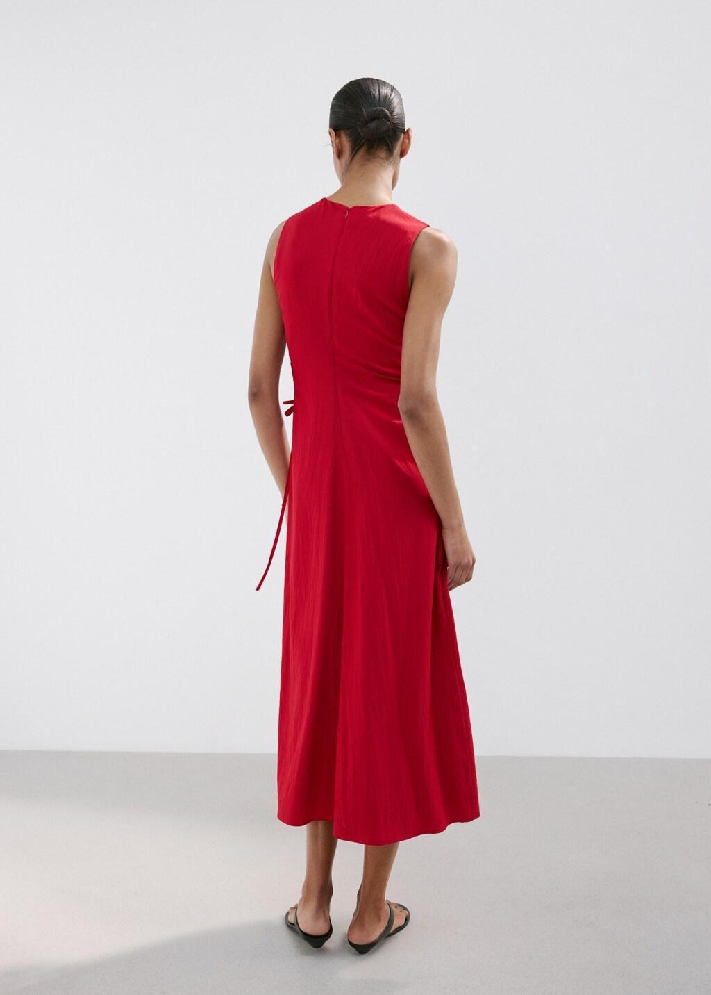 Red Cut-Out Dress With Ties, Red, large image number 2