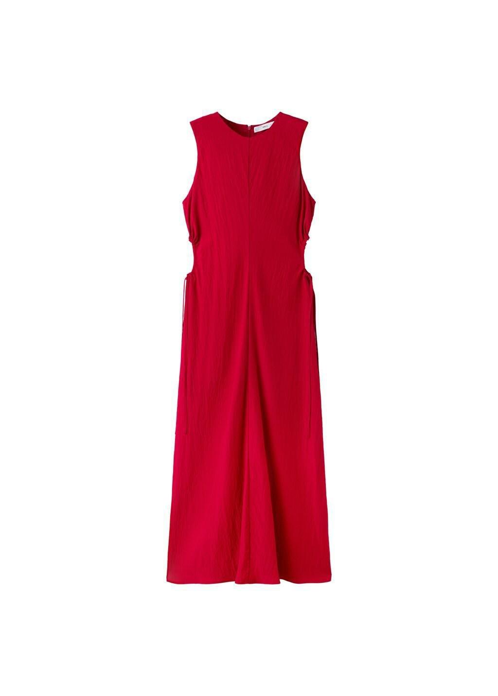 Red Cut-Out Dress With Ties, Red, large image number 6