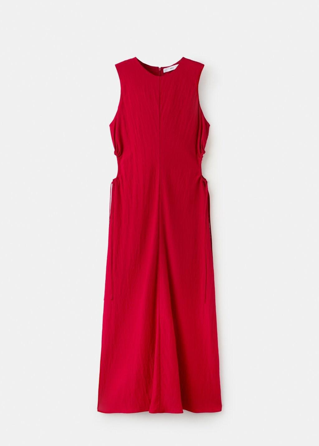 Red Cut-Out Dress With Ties, Red, large image number 7