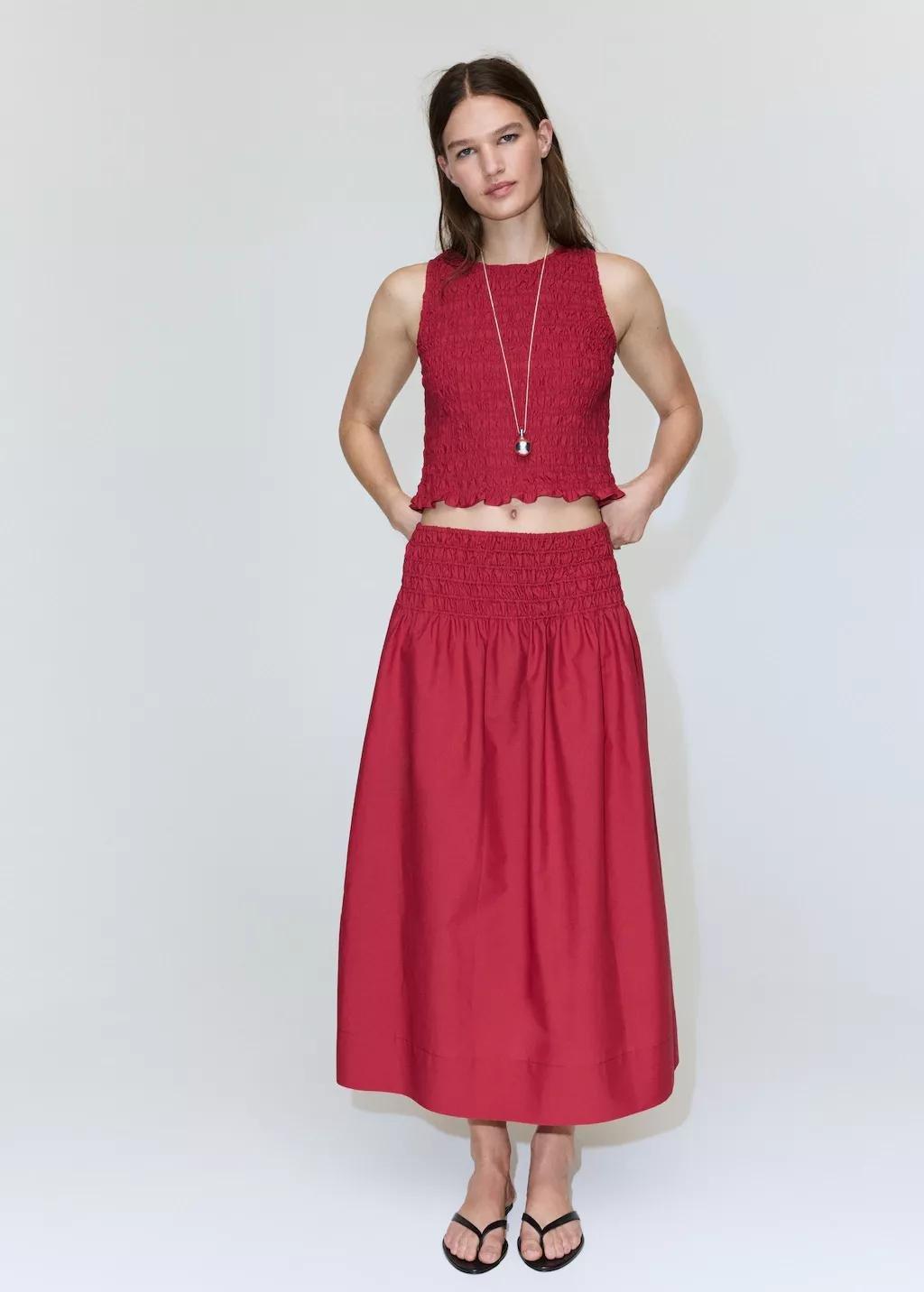 Red Terry Cotton Top, Red, large image number 0