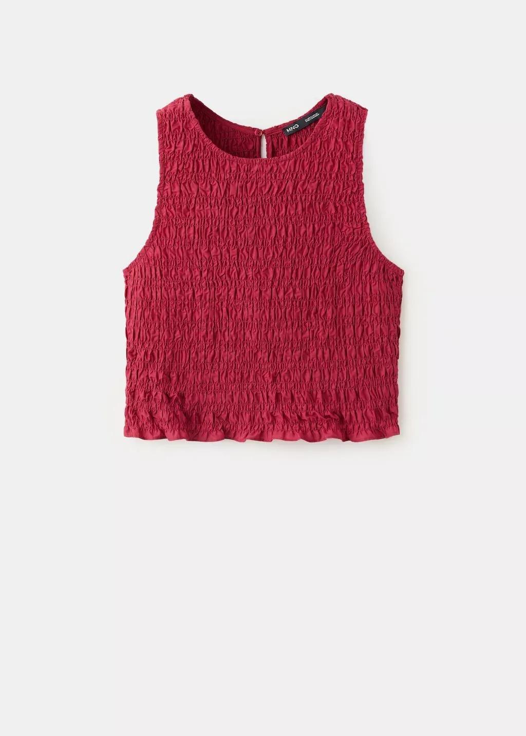 Red Terry Cotton Top, Red, large image number 7