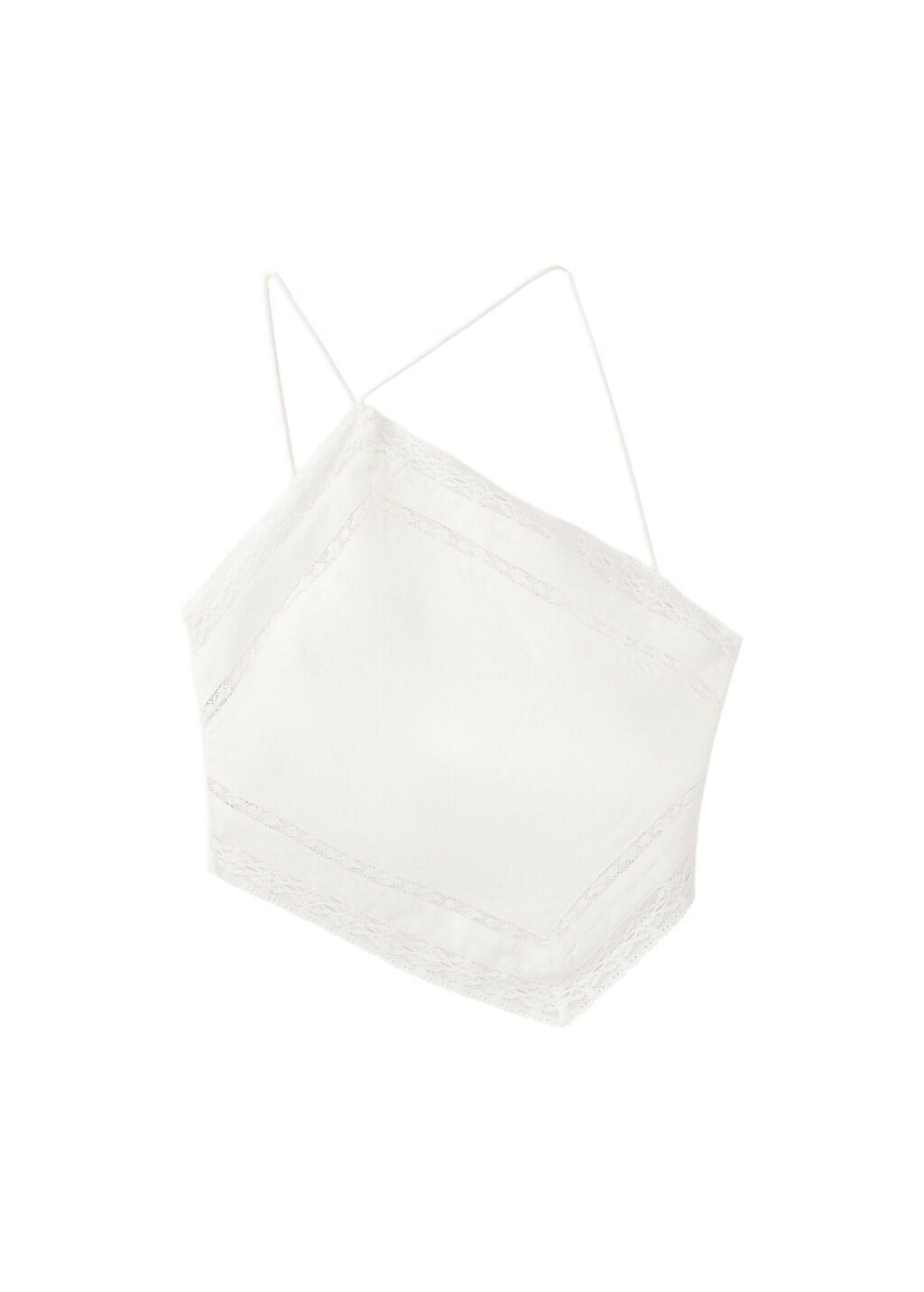 White Linen Top With Lace Details, 0201_02, large image number 5