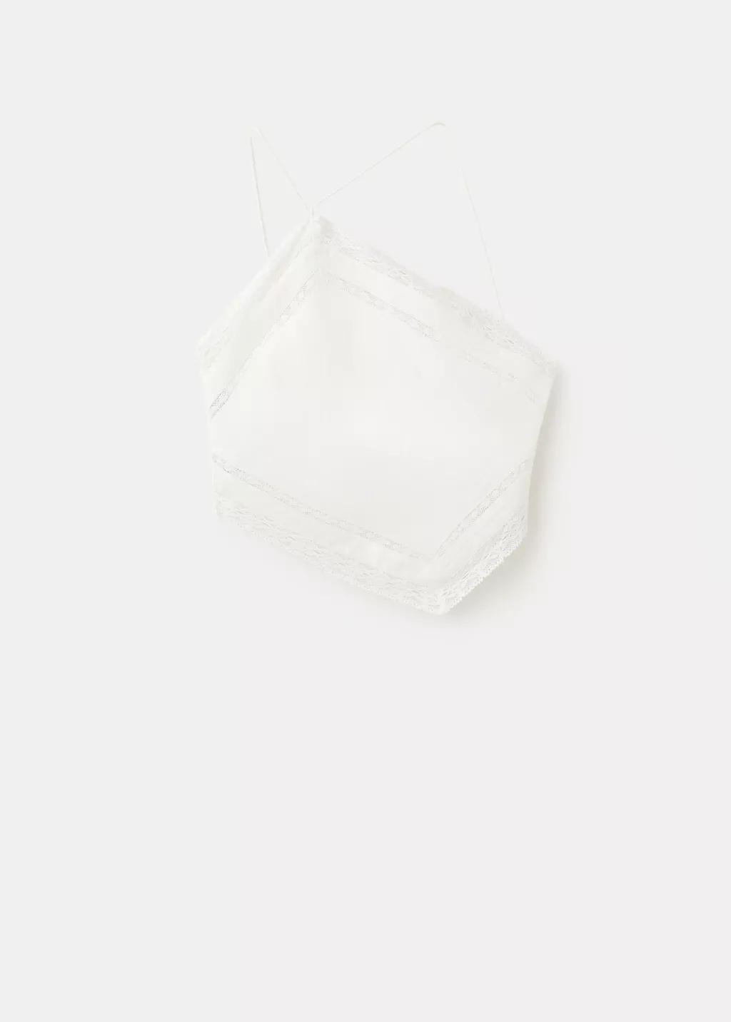 White Linen Top With Lace Details, 0201_02, large image number 6