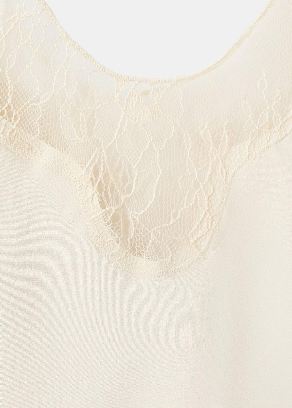 LIGHT BEIGE Satin lace top, 0201_05, large image number 1