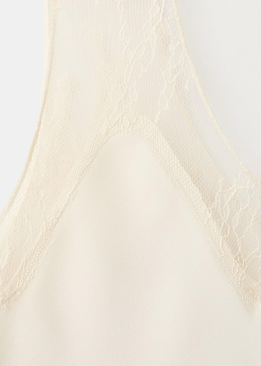 LIGHT BEIGE Satin lace top, 0201_05, large image number 5