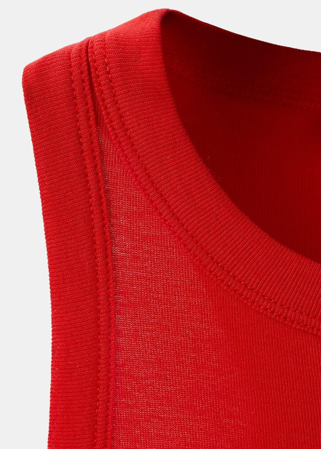 Red Cotton Top With Ruched Detail, Red, large image number 4