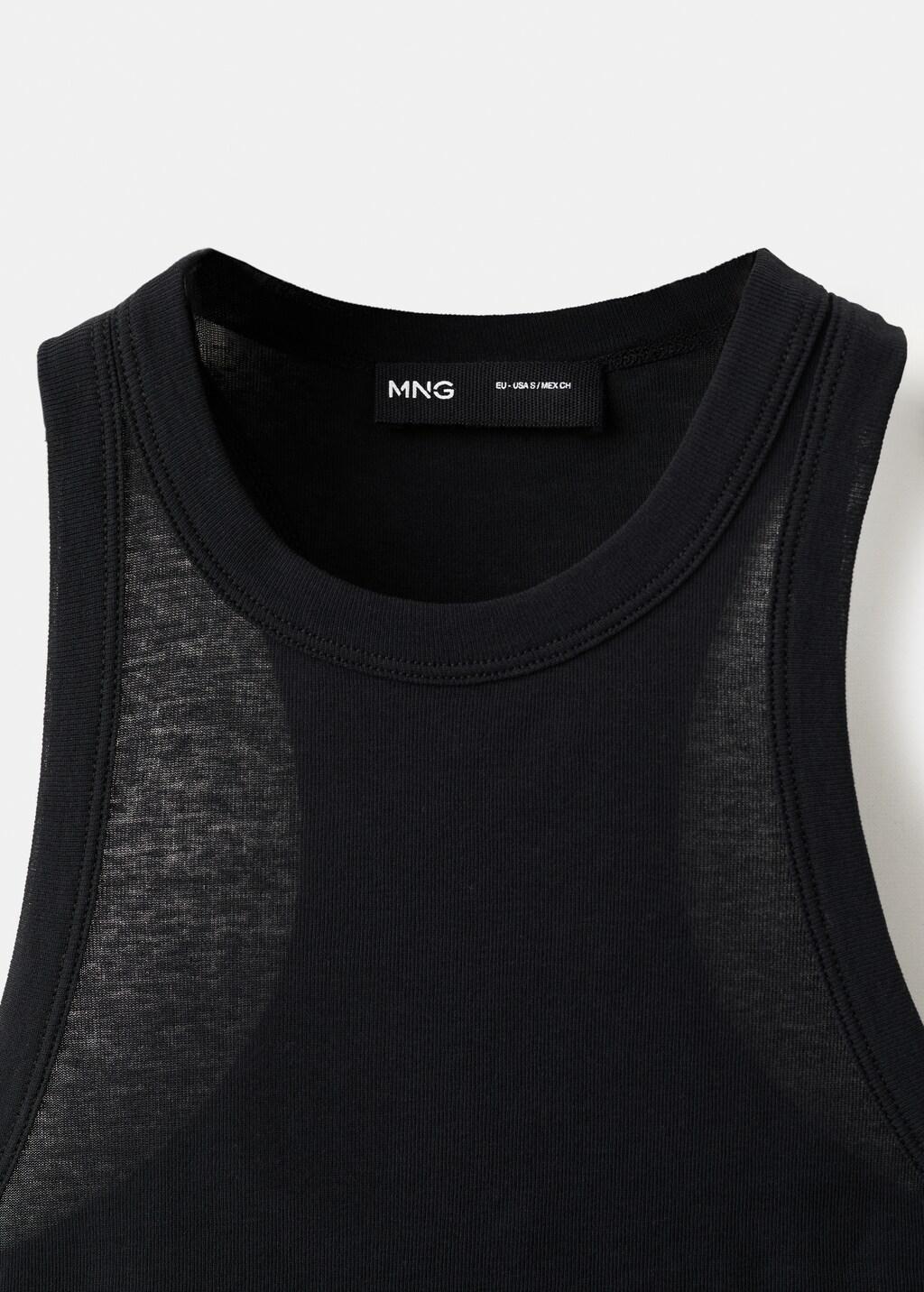 Black Cotton Top With Ruched Detail, Black, large image number 1