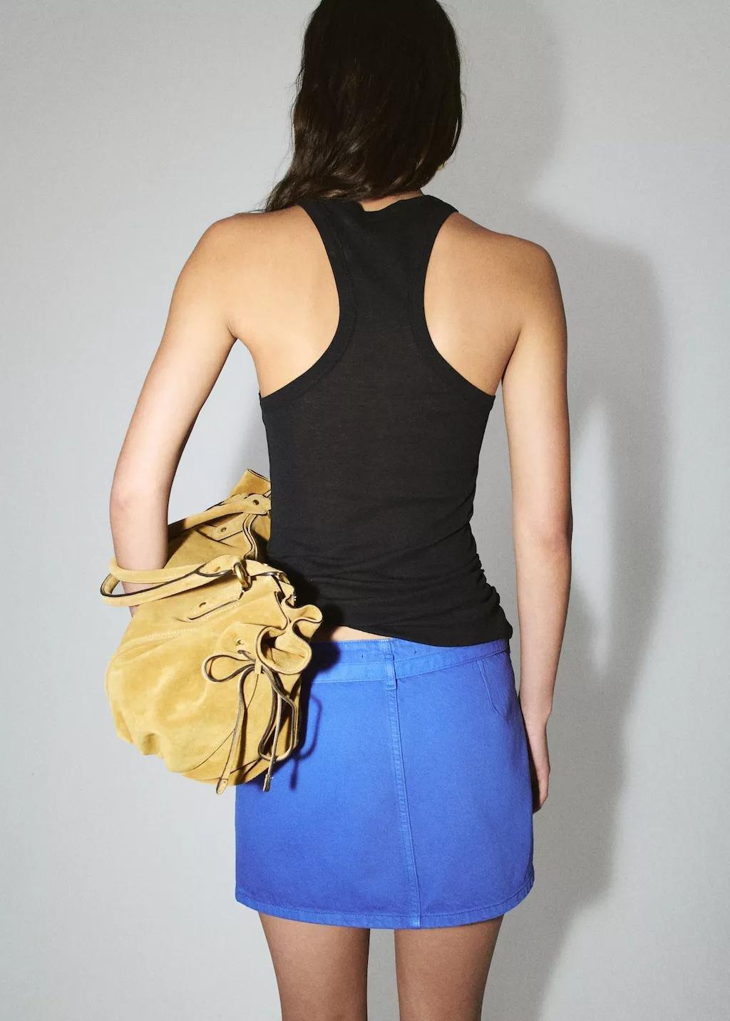Black Cotton Top With Ruched Detail, Black, large image number 2