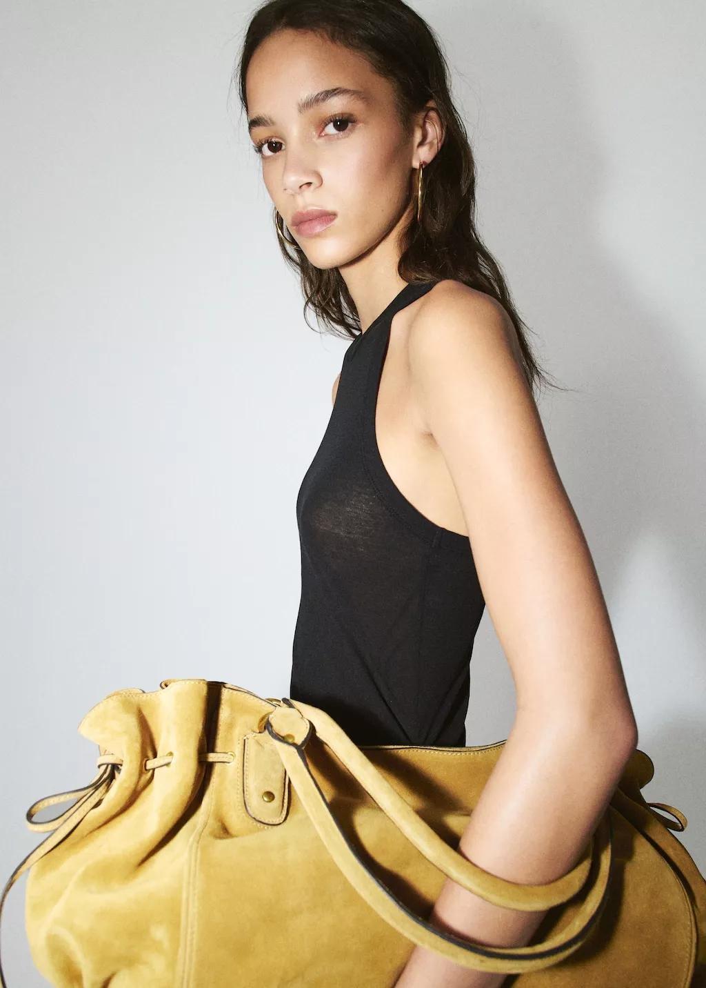 Black Cotton Top With Ruched Detail, Black, large image number 4