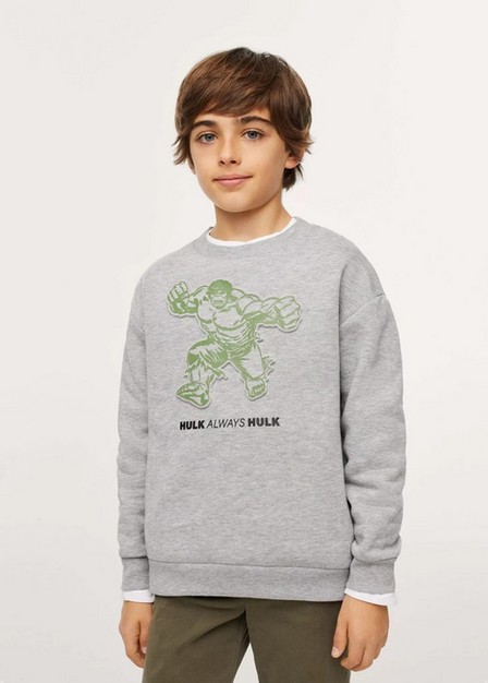Mango - Medium Grey Hulk Sweatshirt, Kids Boy