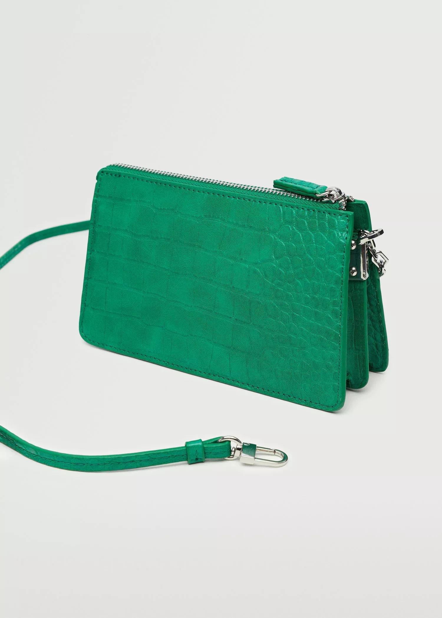 Green Croc-Effect Cross Body Bag, , large image number 3