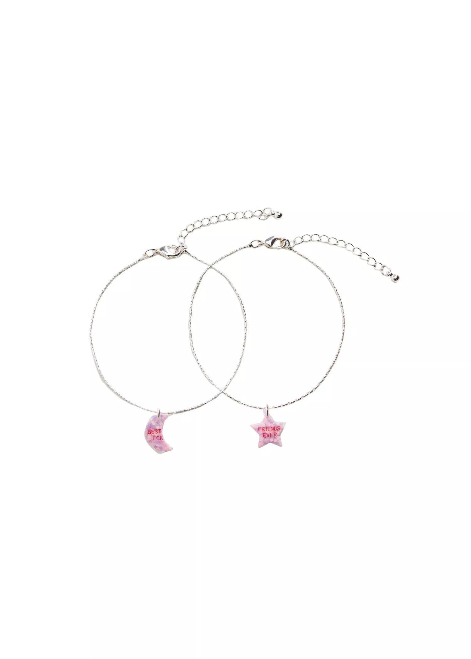 Pastel Purple 2-Pack Message Bracelets, Kids Girl, , large image number 1