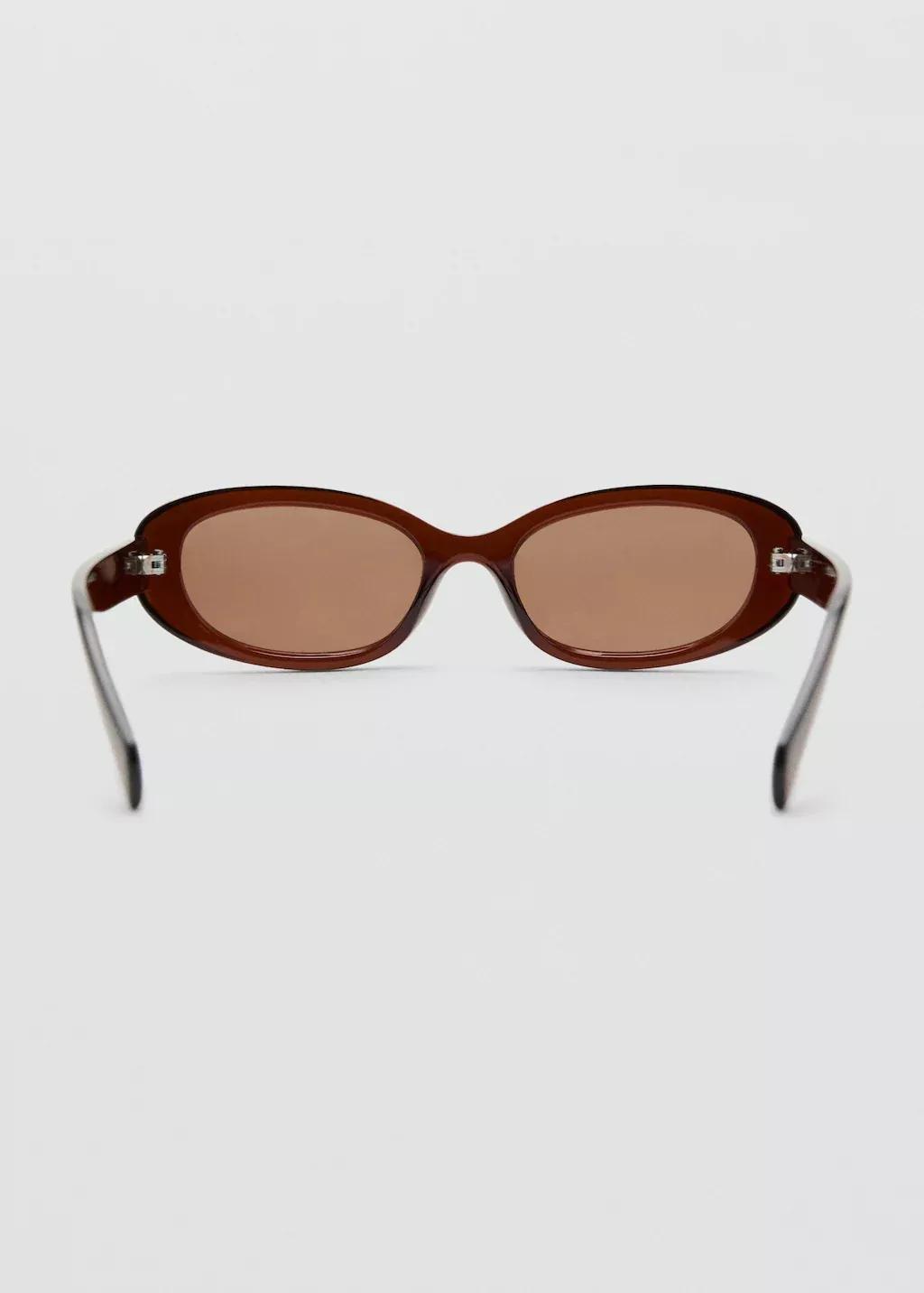 Brown Oval-Frame Sunglasses, Brown, large image number 1