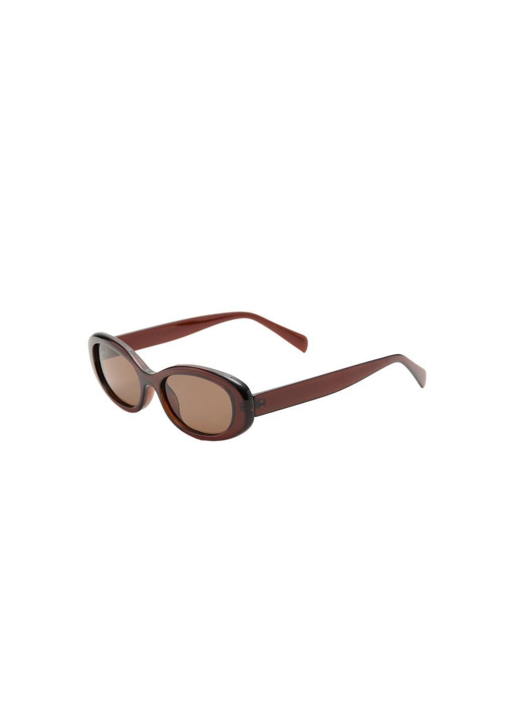Brown Oval-Frame Sunglasses, Brown, large image number 2