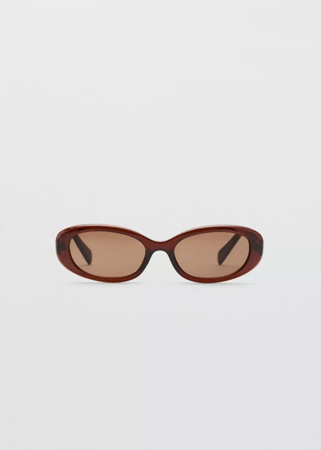 Brown Oval-Frame Sunglasses, Brown, large image number 3