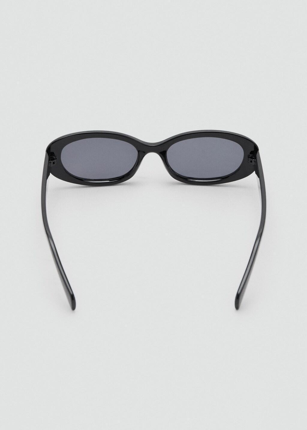 Black Oval-Frame Sunglasses, Black, medium