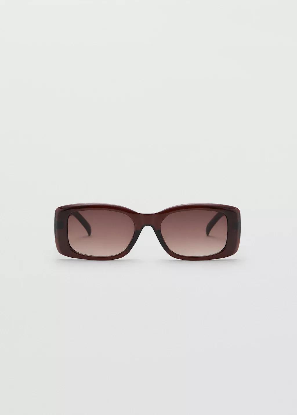 Brown Rectangular-Frame Sunglasses, Brown, large image number 3