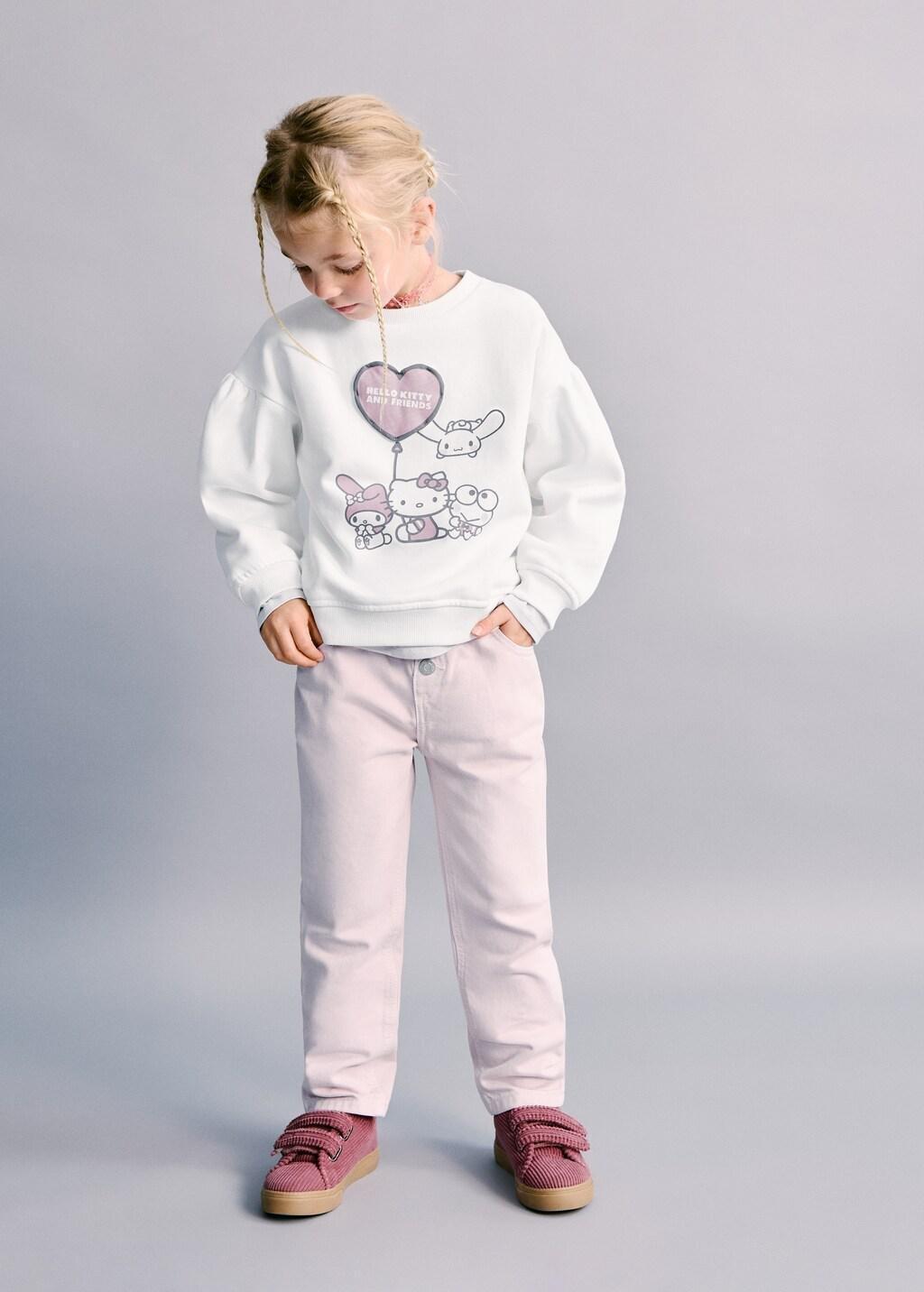 White Hello Kitty Sweatshirt, Kids Unisex, Natural White, medium