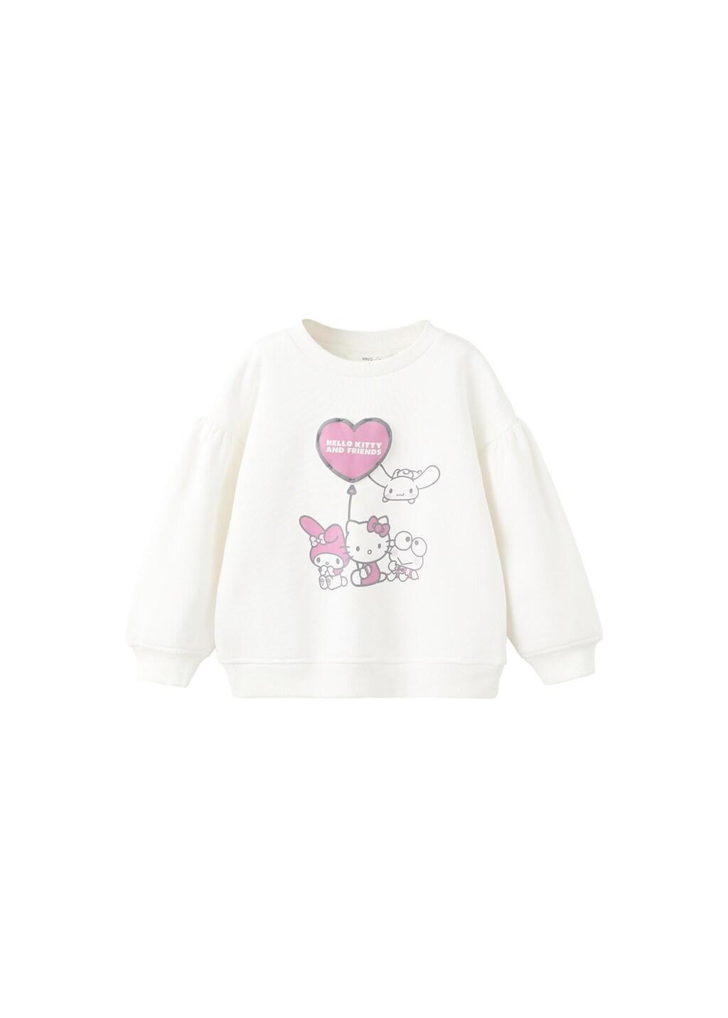 White Hello Kitty Sweatshirt, Kids Unisex, Natural White, large image number 5