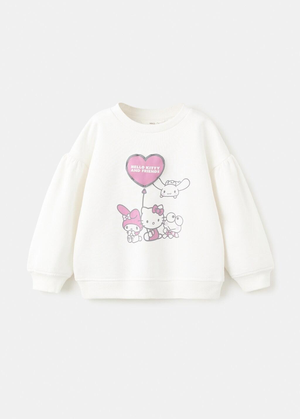 White Hello Kitty Sweatshirt, Kids Unisex, Natural White, large image number 6