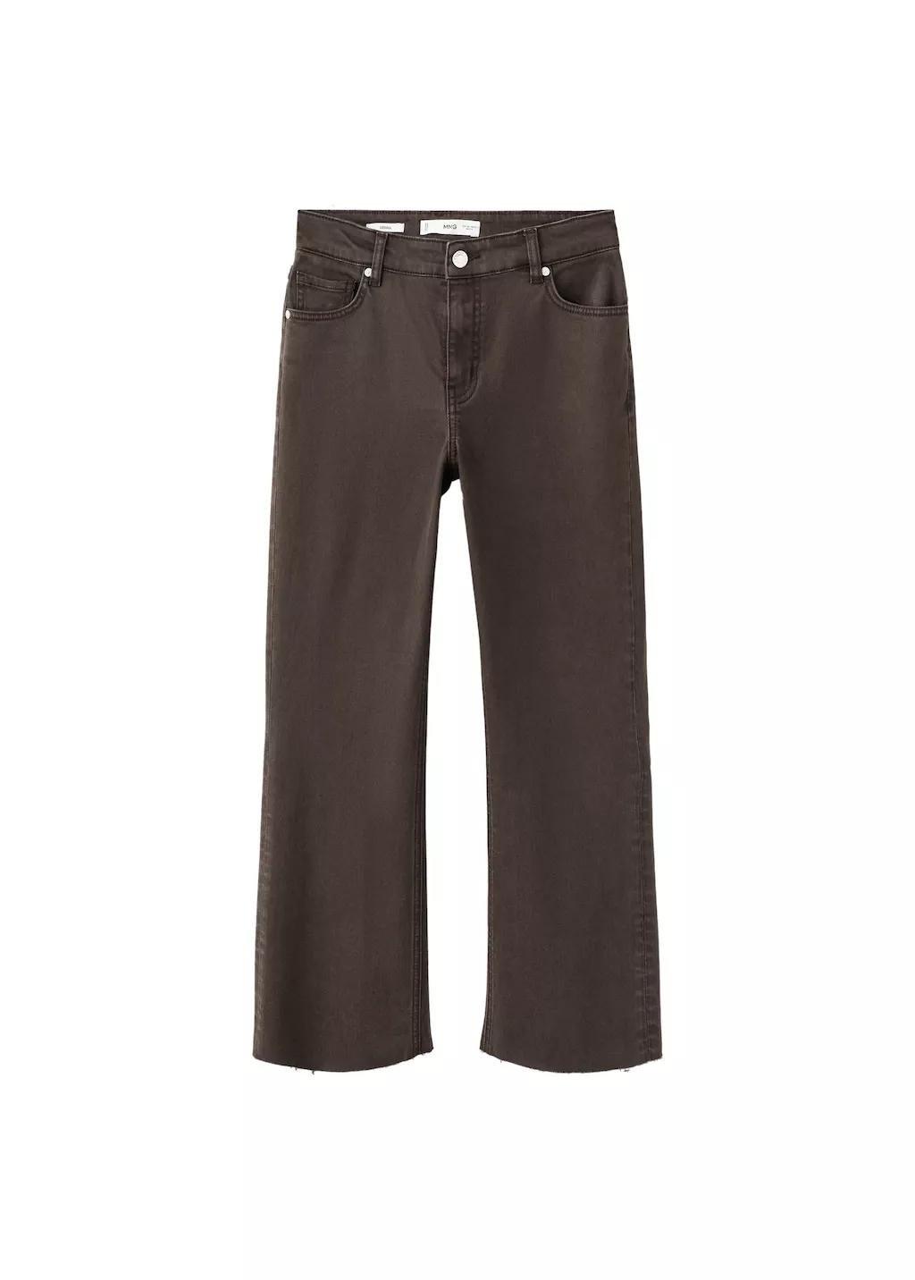 Brown Sienna Flared Cropped Jeans, Dark Brown, large image number 6