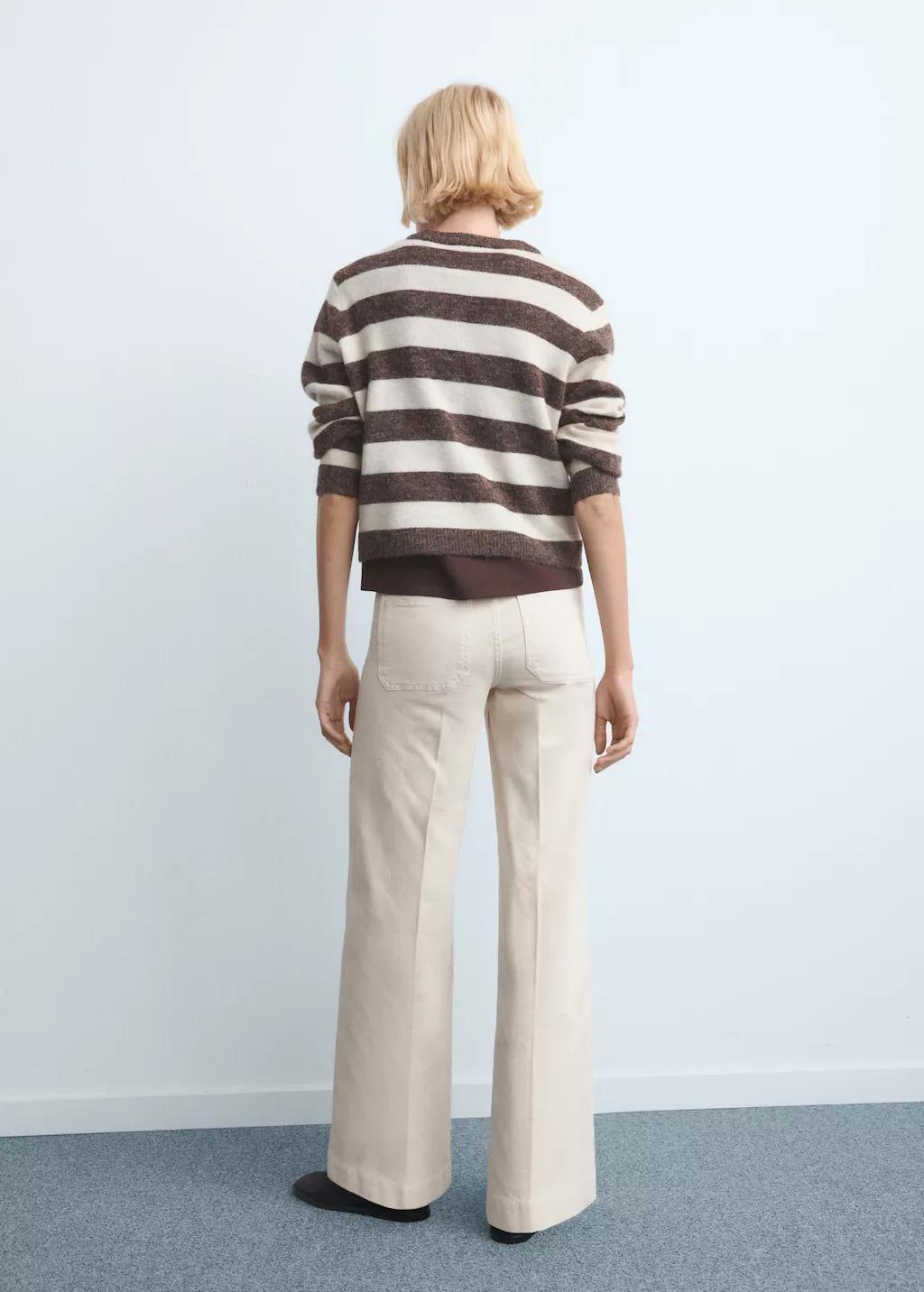 Brown Wide-Leg Jeans With Pockets, Light Pastel Brown, large image number 1