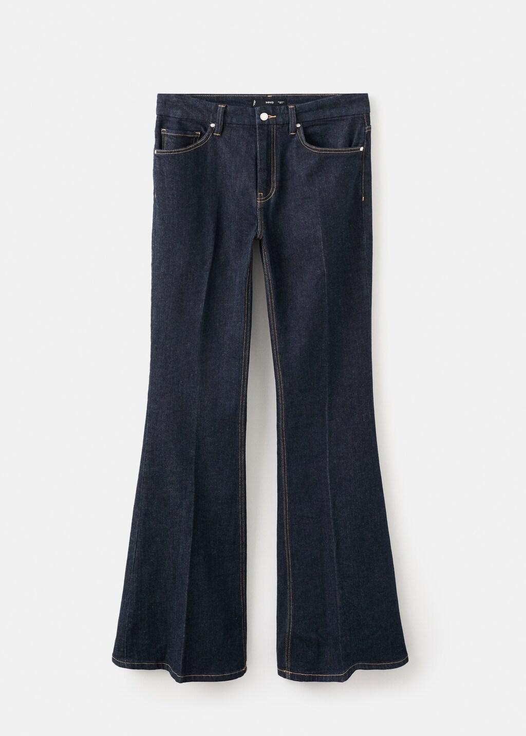 Blue Violet Flared High-Rise Jeans, Open Blue, large image number 6