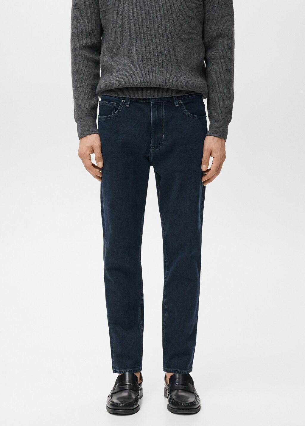 Blue Ben Cropped Tapered-Fit Jeans, Open Blue, large image number 3