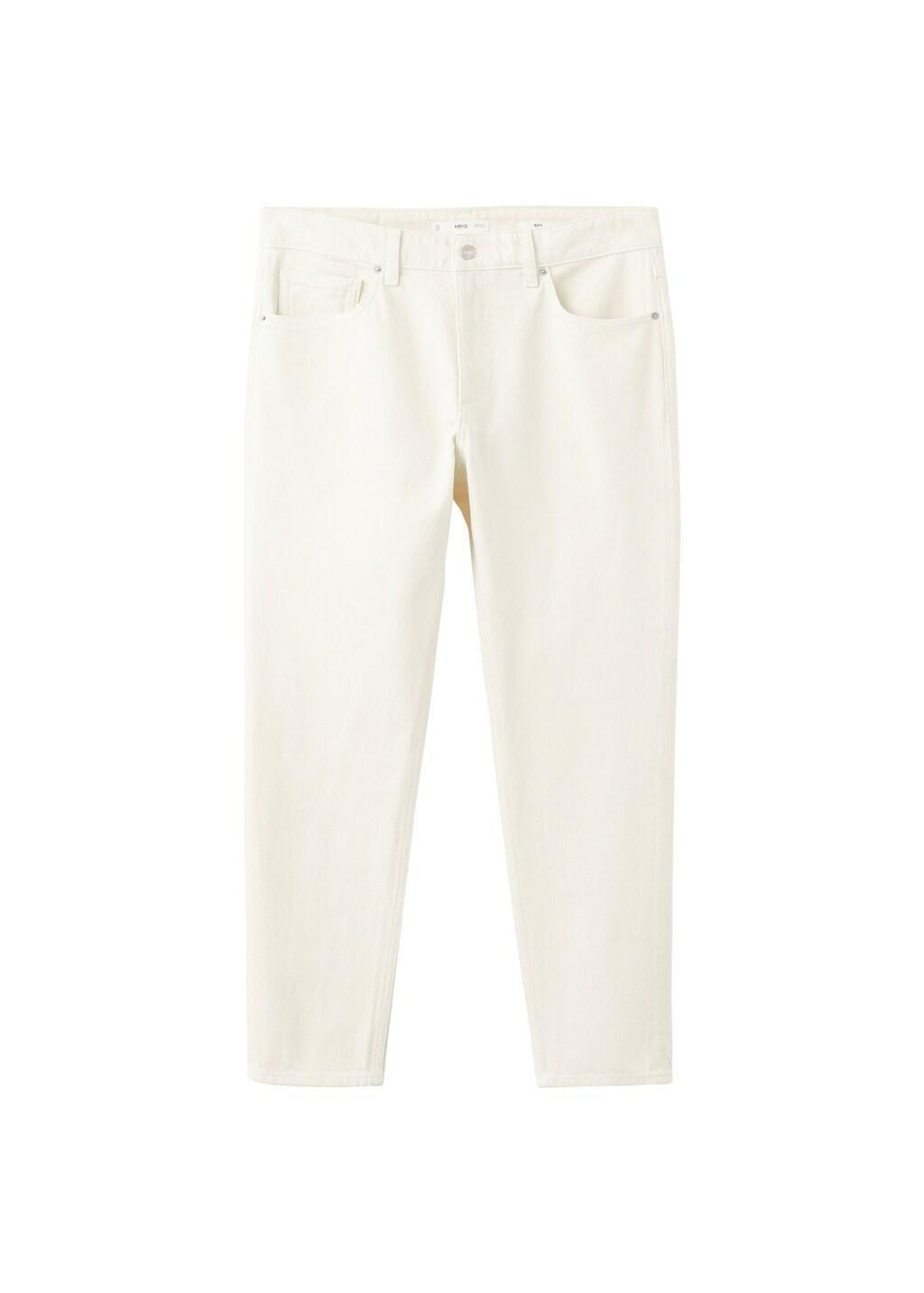 Beige Ben Cropped Tapered-Fit Jeans, Light Beige, large image number 7
