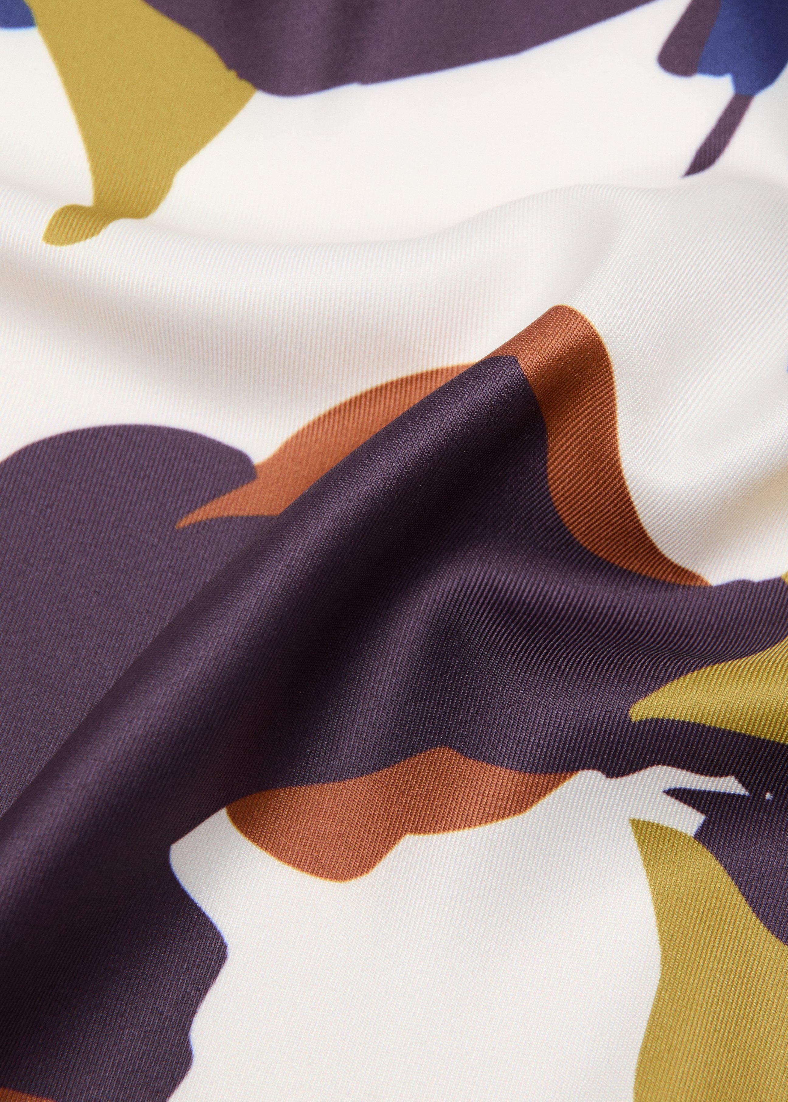 Red Floral Satin Scarf, Dark Red, medium