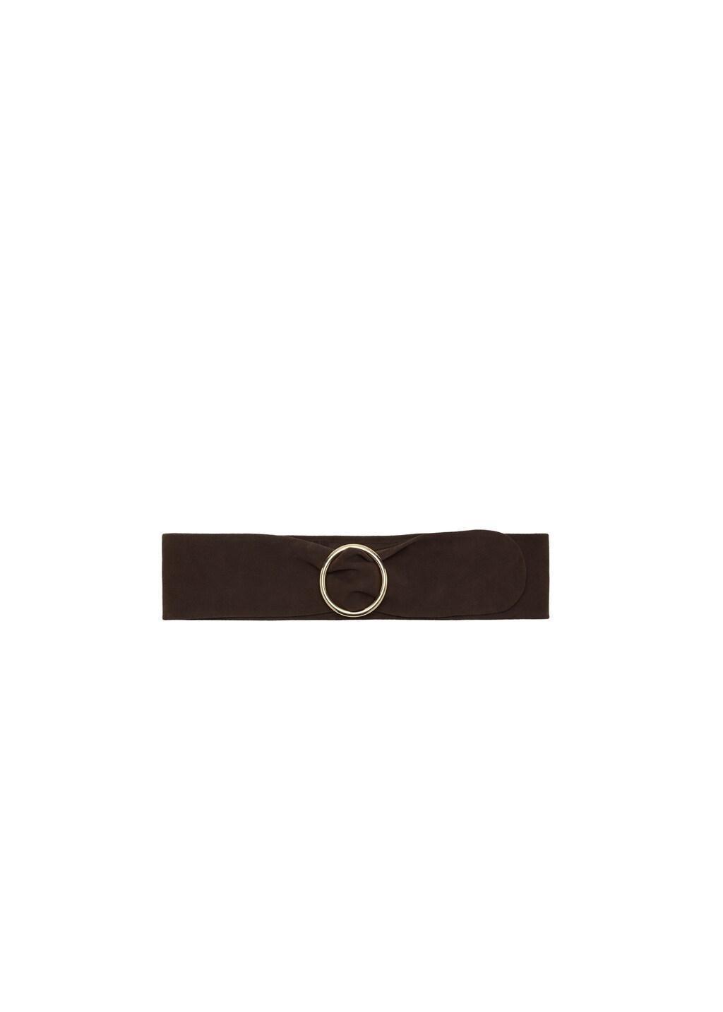 Brown Suede Obi Belt, Dark Brown, large image number 3