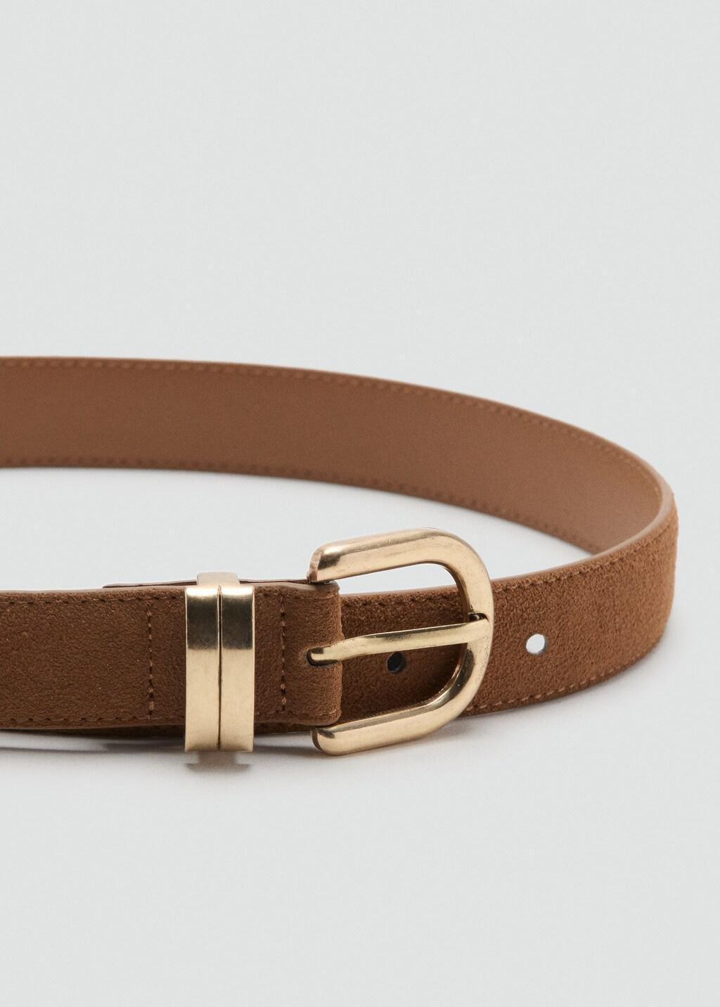 Brown Suede Leather Belt, 0201_30, large image number 0