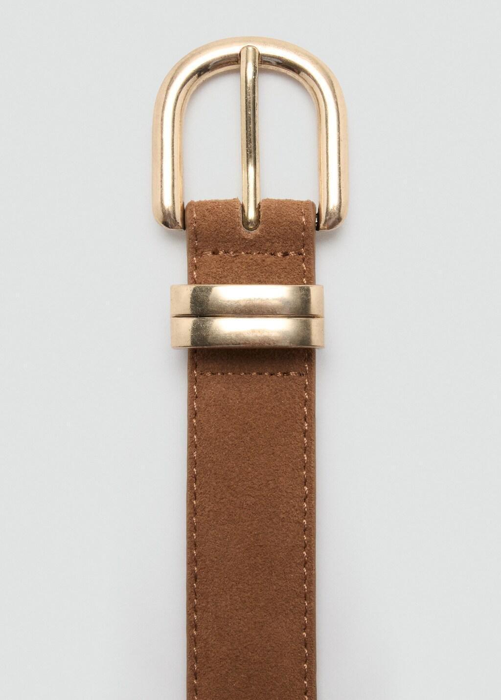 Brown Suede Leather Belt, 0201_30, large image number 1