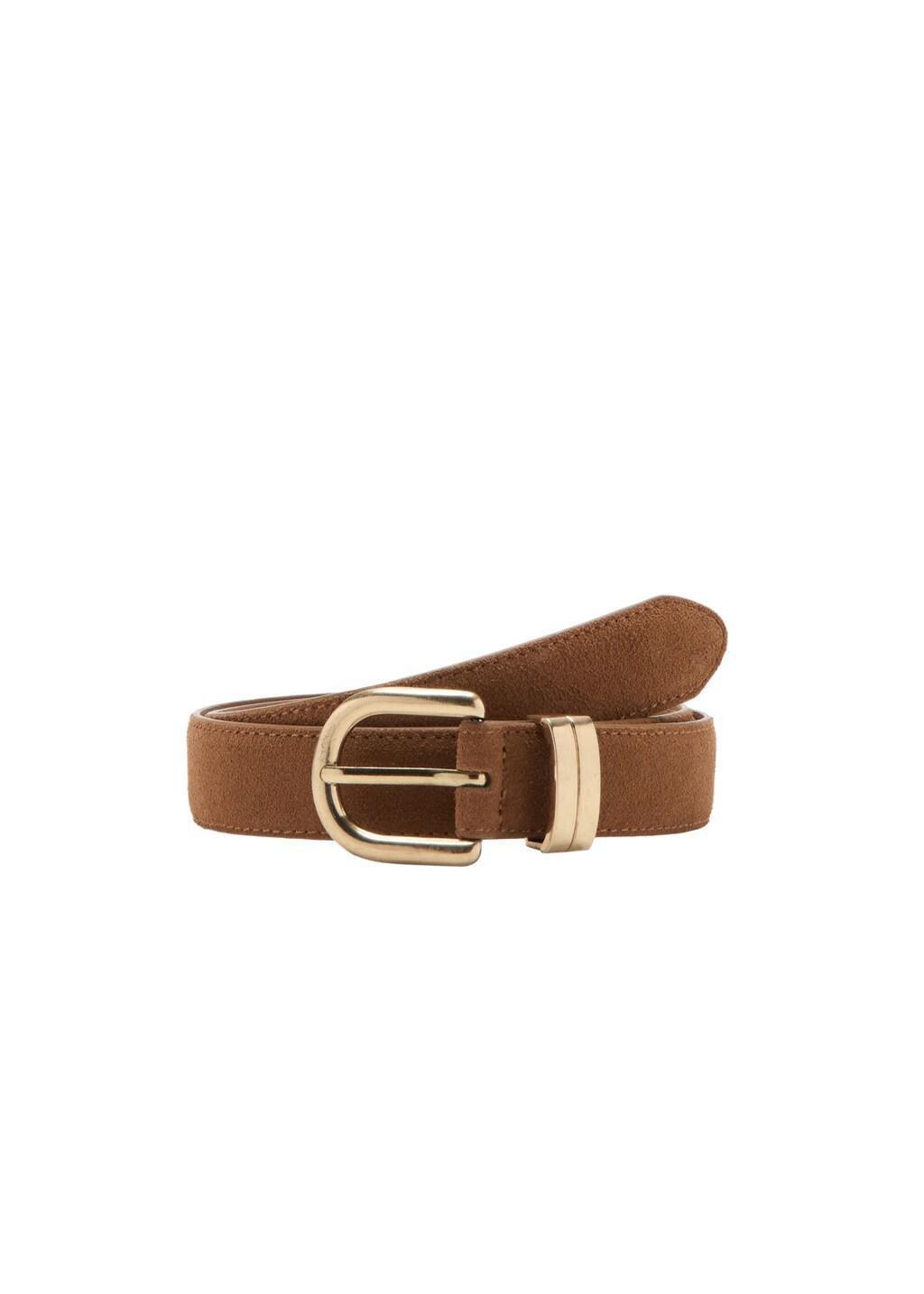 Brown Suede Leather Belt, 0201_30, large image number 2