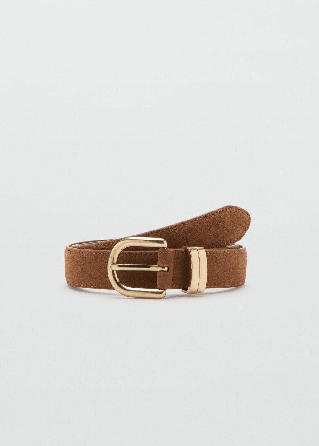 Brown Suede Leather Belt, 0201_30, large image number 3