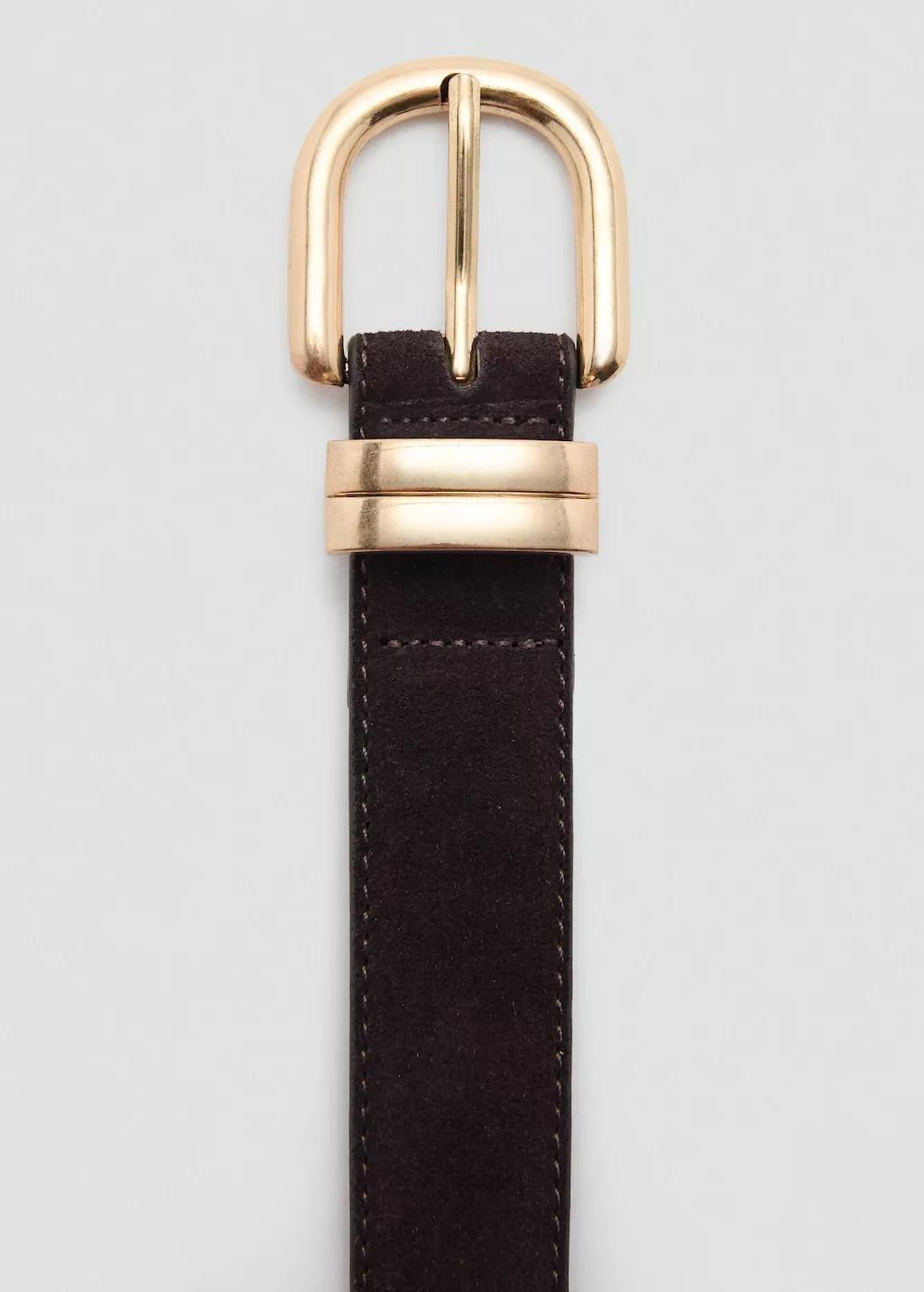 Brown Suede Leather Belt, 0201_32, large image number 0