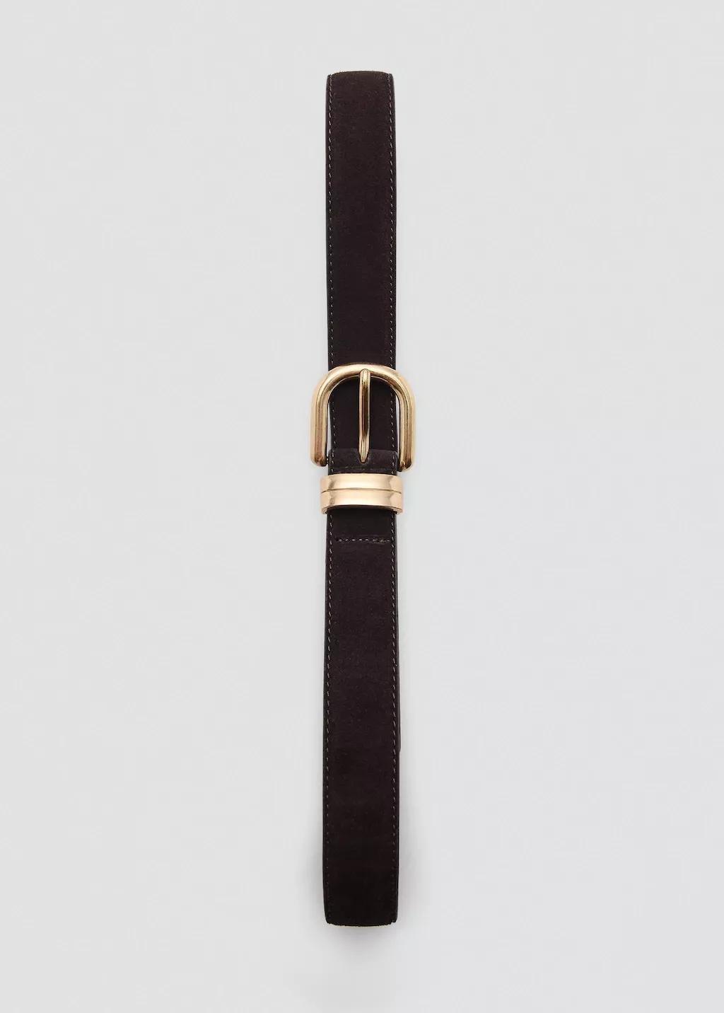 Brown Suede Leather Belt, 0201_32, large image number 1
