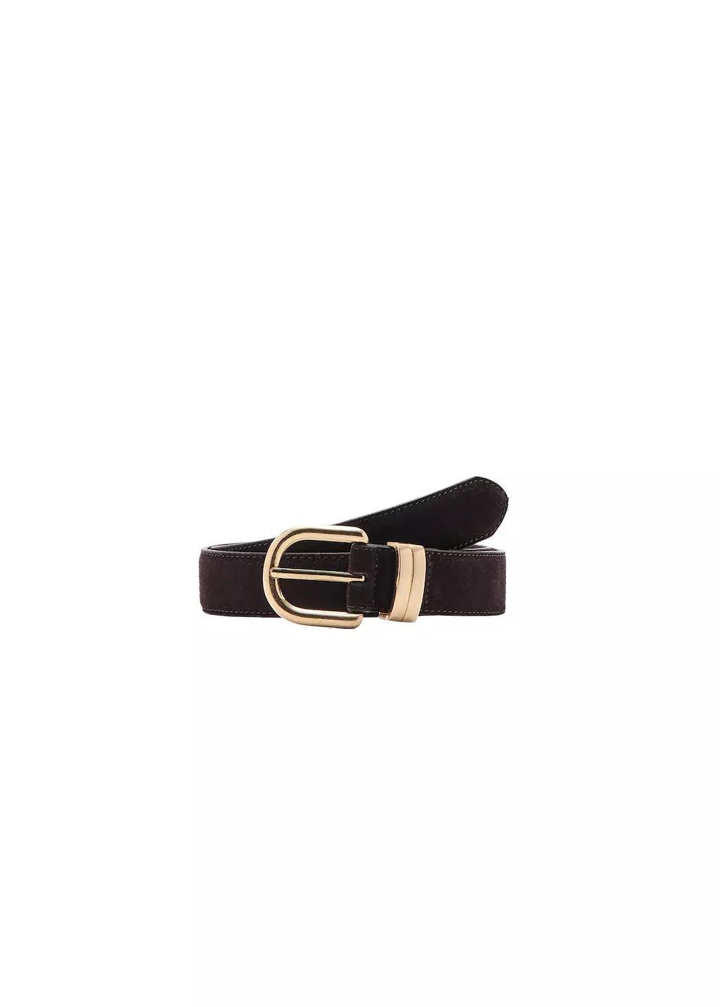 Brown Suede Leather Belt, 0201_32, large image number 2