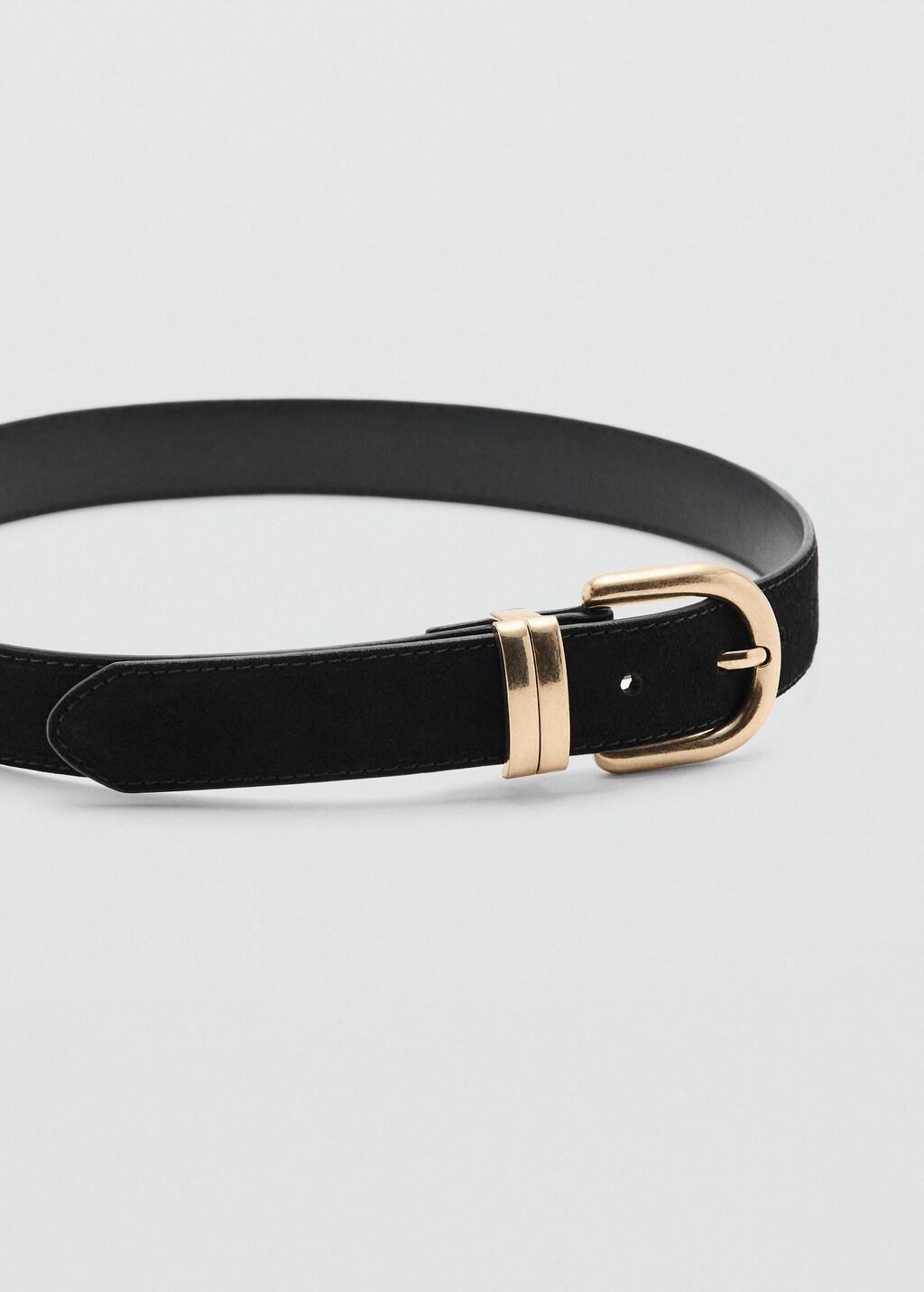 Black Suede Leather Belt, 0201_99, large image number 0