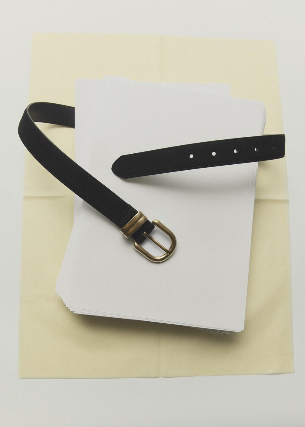 Black Suede Leather Belt, 0201_99, medium