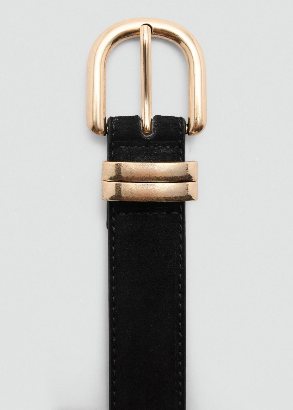 Black Suede Leather Belt, 0201_99, large image number 1