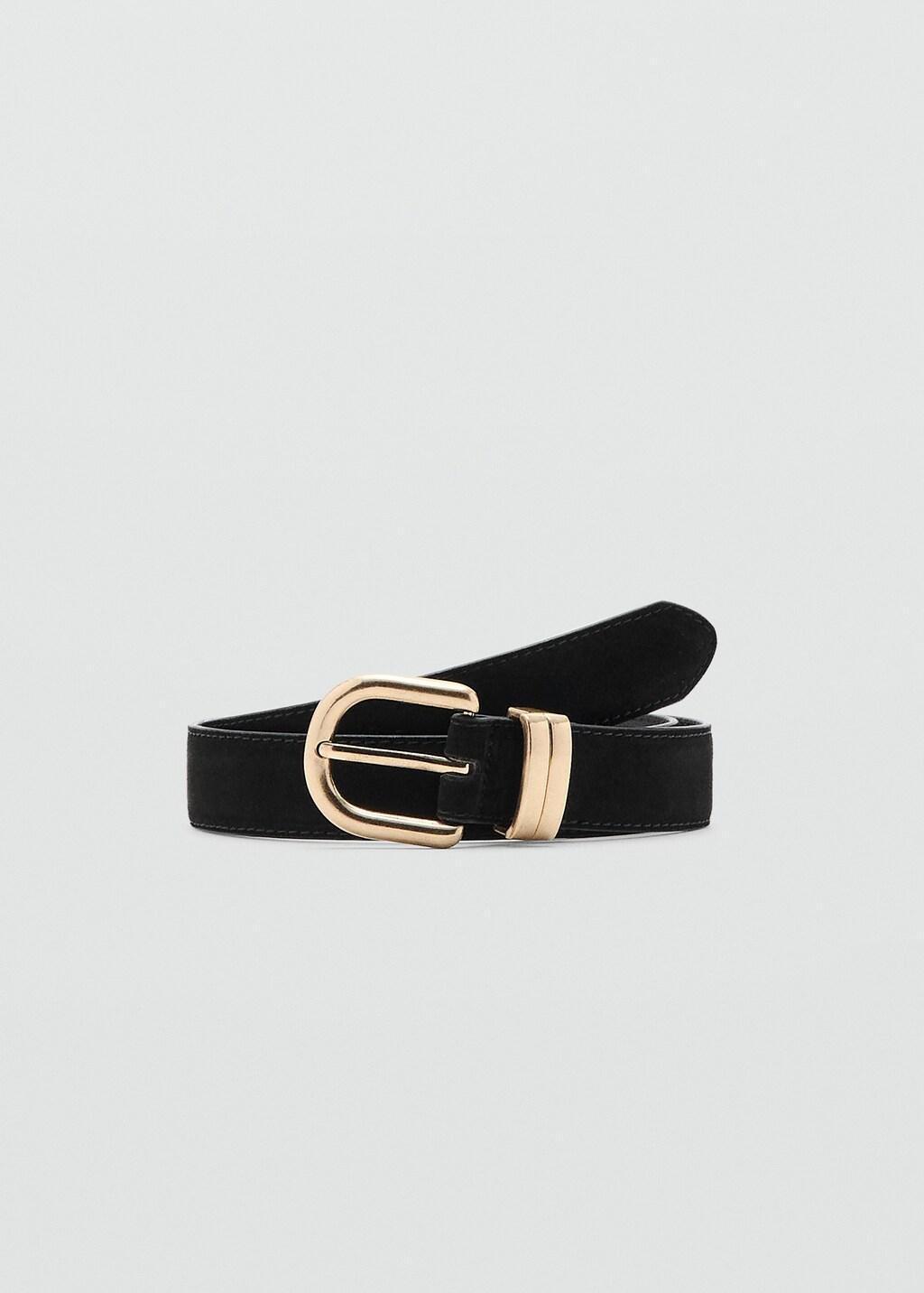 Black Suede Leather Belt, 0201_99, large image number 3