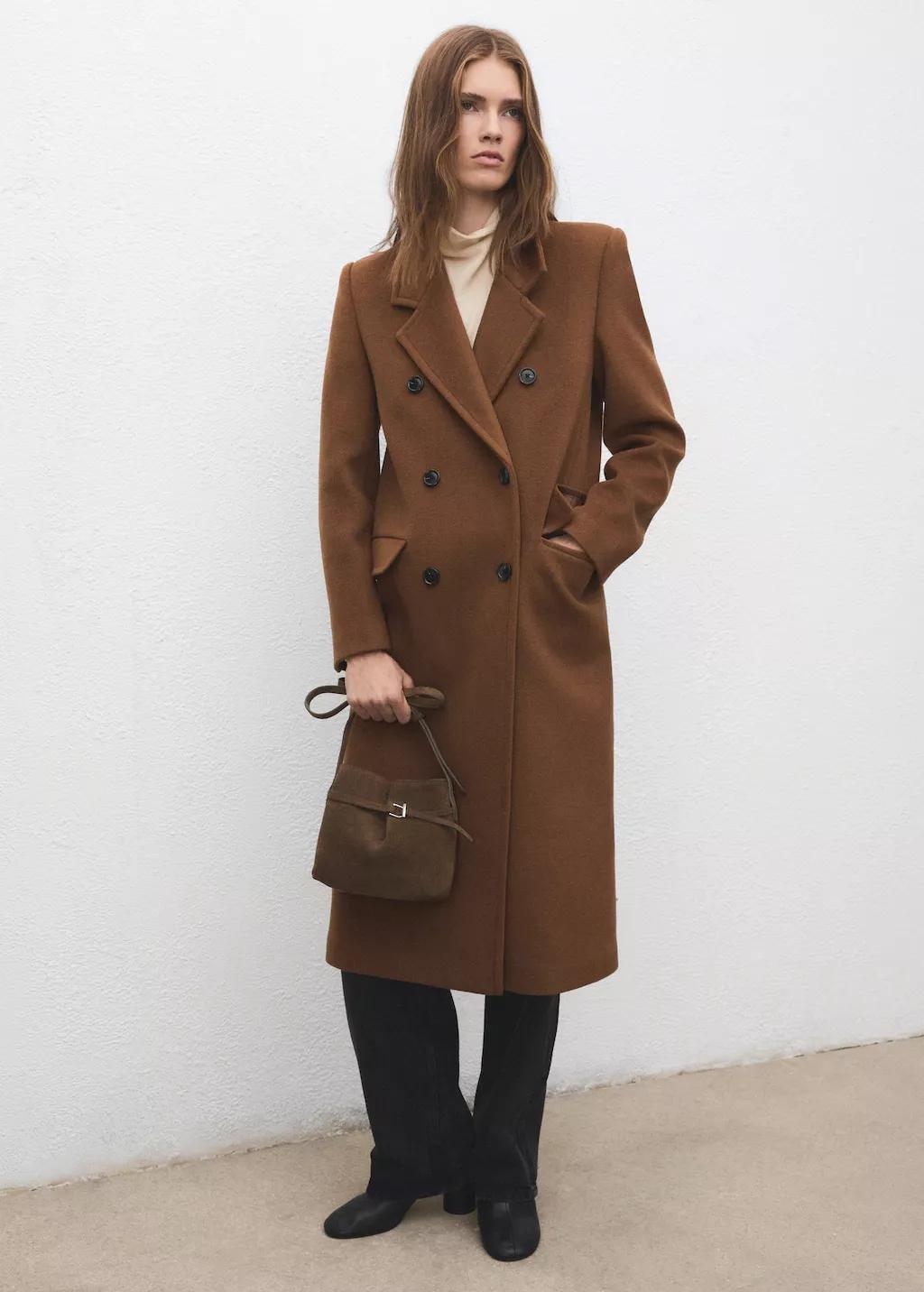 Brown Suede Shoulder Bag, Brown, large image number 0