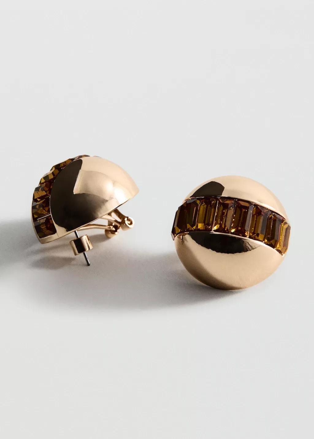 Gold Combined Round Earrings, 0201_OR, large image number 0