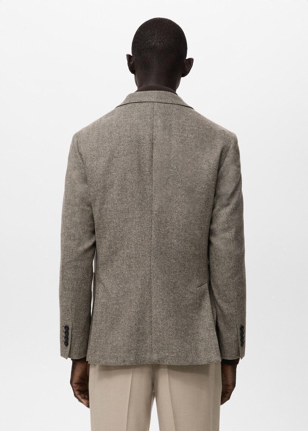 Brown Slim-Fit Wool-Blend Blazer, 0201_30, large image number 2