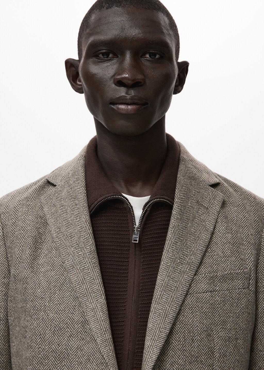 Brown Slim-Fit Wool-Blend Blazer, 0201_30, large image number 4