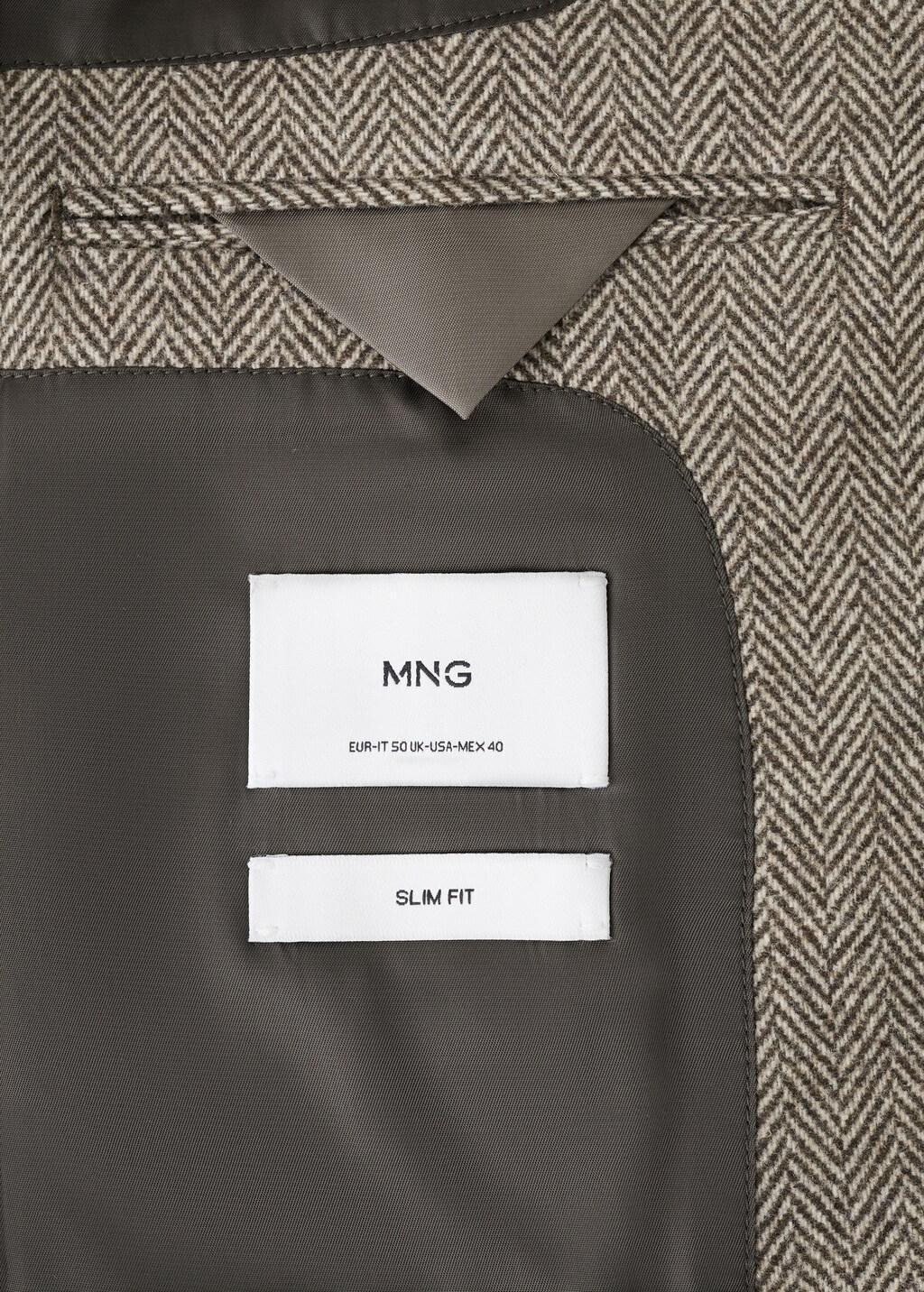 Brown Slim-Fit Wool-Blend Blazer, 0201_30, large image number 5