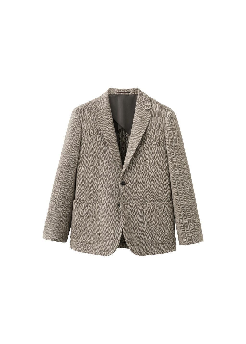 Brown Slim-Fit Wool-Blend Blazer, 0201_30, large image number 6